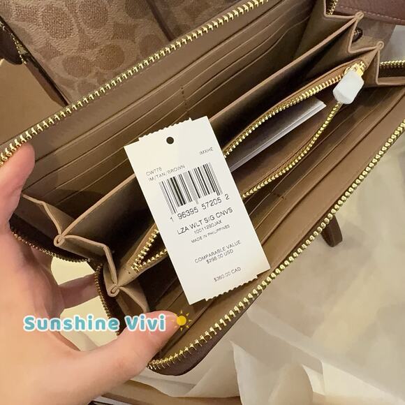 NWT Bundle Coach Jude Duffle Bag CBH20 & CW778 Long Wallet Gold/Tan/Brown Box - Picture 10 of 11